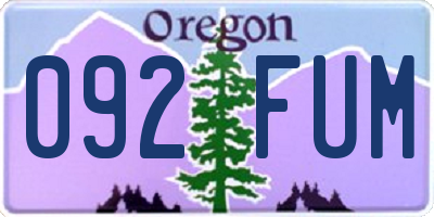 OR license plate 092FUM