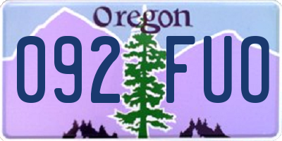 OR license plate 092FUO