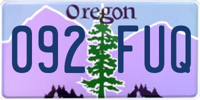 OR license plate 092FUQ