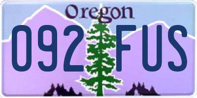 OR license plate 092FUS