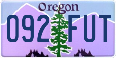 OR license plate 092FUT