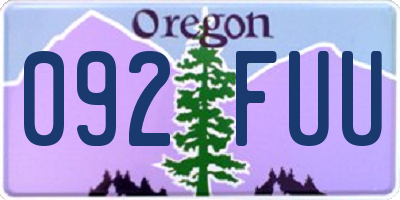 OR license plate 092FUU