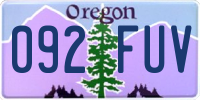 OR license plate 092FUV