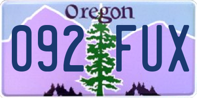 OR license plate 092FUX