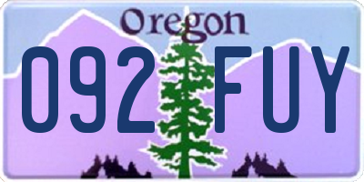 OR license plate 092FUY