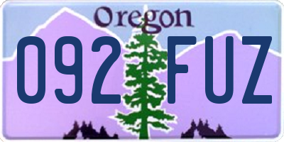OR license plate 092FUZ