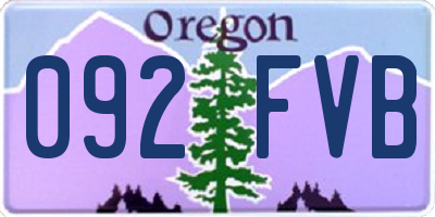 OR license plate 092FVB