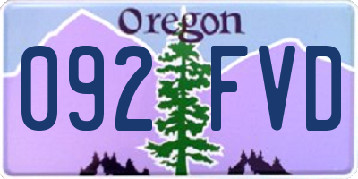 OR license plate 092FVD