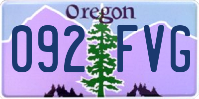 OR license plate 092FVG