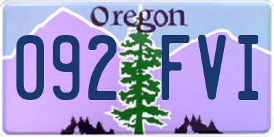 OR license plate 092FVI