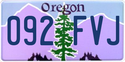 OR license plate 092FVJ