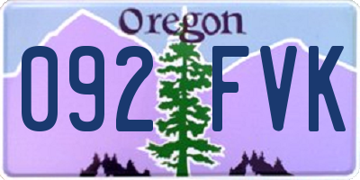 OR license plate 092FVK