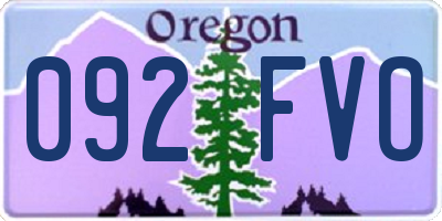 OR license plate 092FVO