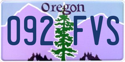 OR license plate 092FVS