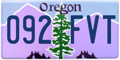 OR license plate 092FVT