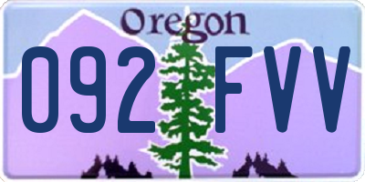 OR license plate 092FVV