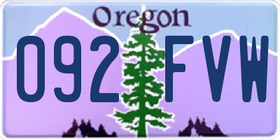 OR license plate 092FVW