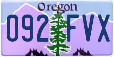 OR license plate 092FVX