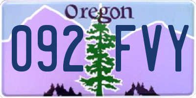 OR license plate 092FVY