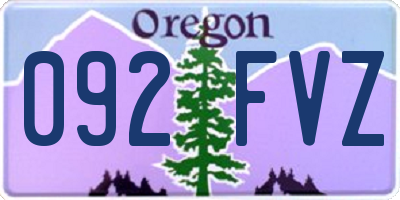 OR license plate 092FVZ
