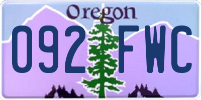 OR license plate 092FWC