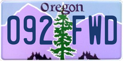 OR license plate 092FWD