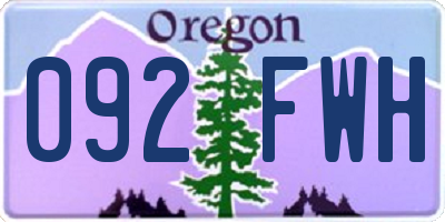 OR license plate 092FWH