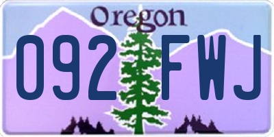 OR license plate 092FWJ