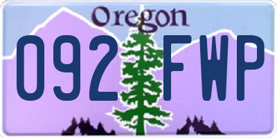 OR license plate 092FWP