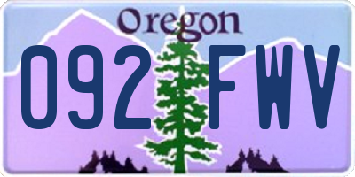 OR license plate 092FWV