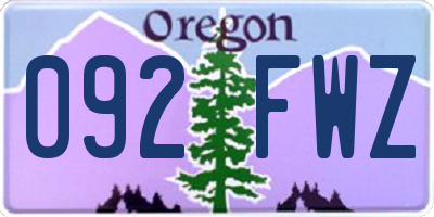 OR license plate 092FWZ