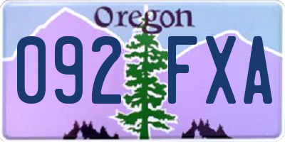 OR license plate 092FXA