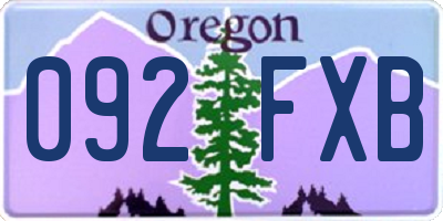 OR license plate 092FXB