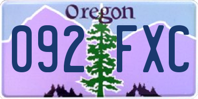 OR license plate 092FXC