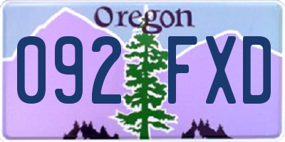 OR license plate 092FXD