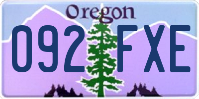 OR license plate 092FXE