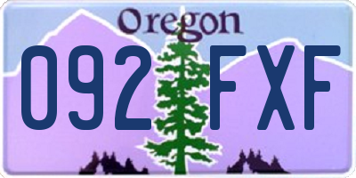 OR license plate 092FXF