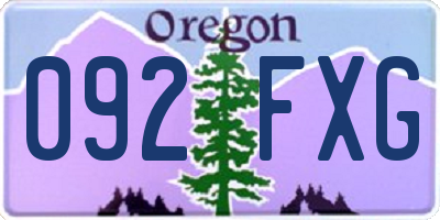 OR license plate 092FXG