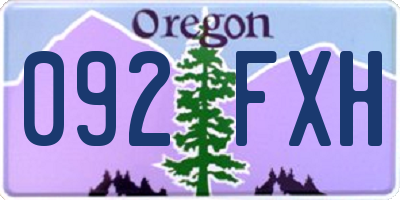 OR license plate 092FXH