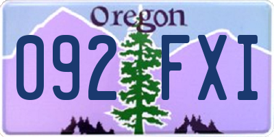 OR license plate 092FXI