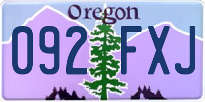 OR license plate 092FXJ