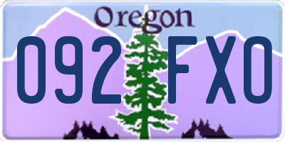 OR license plate 092FXO