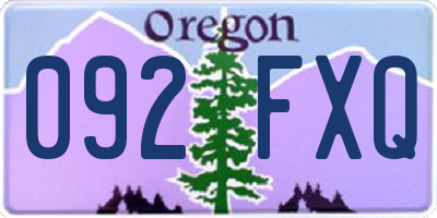 OR license plate 092FXQ