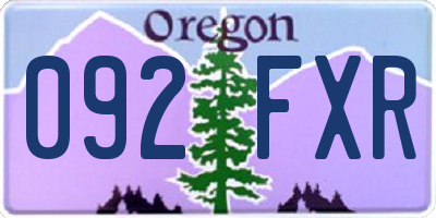 OR license plate 092FXR