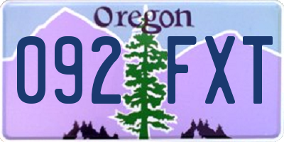 OR license plate 092FXT