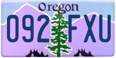 OR license plate 092FXU