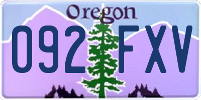 OR license plate 092FXV