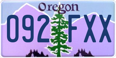 OR license plate 092FXX