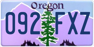 OR license plate 092FXZ