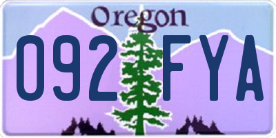OR license plate 092FYA
